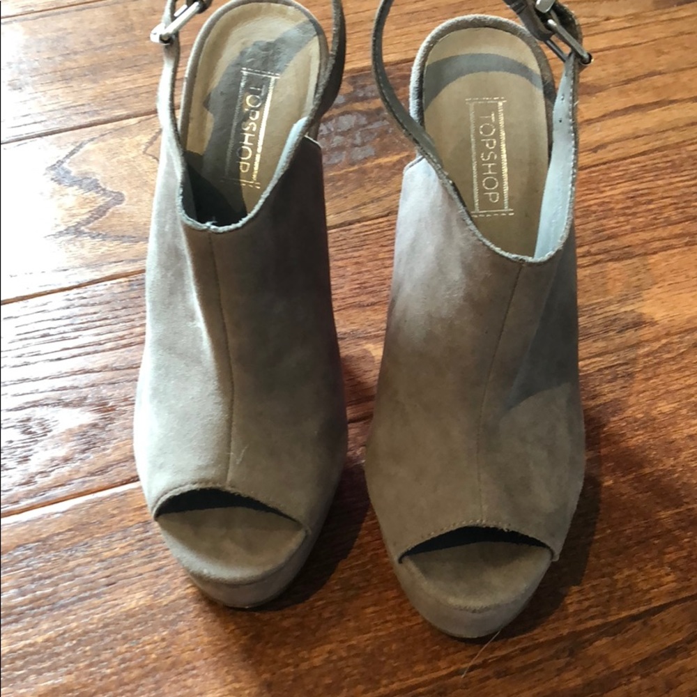 Open Toe Booties With Lucite Heel - image 2